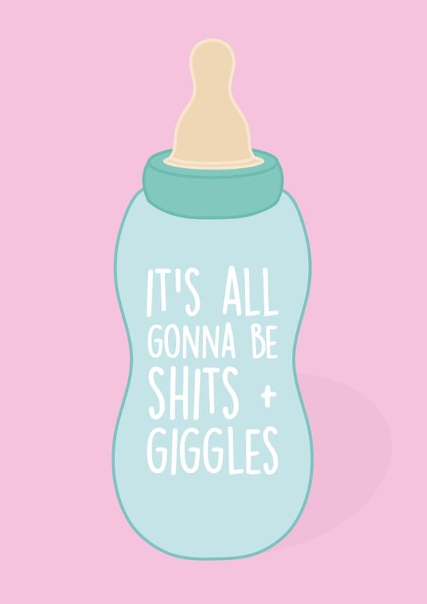 shits giggles New Baby Card 7362 created by Rumble Cards