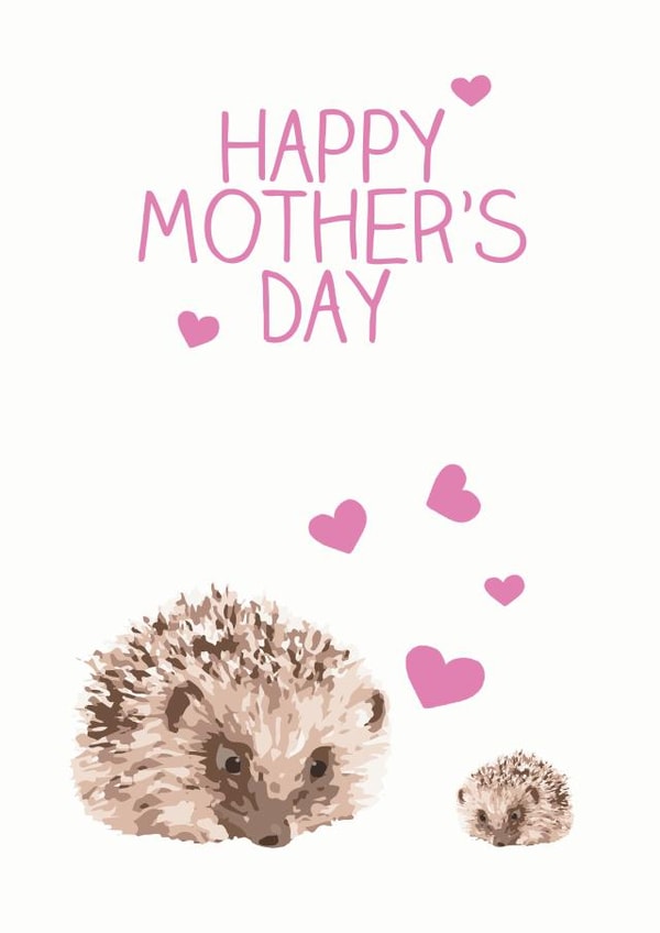 hedgehog spikey Mothers Day Card 32763 created by Olivia Morgan ltd