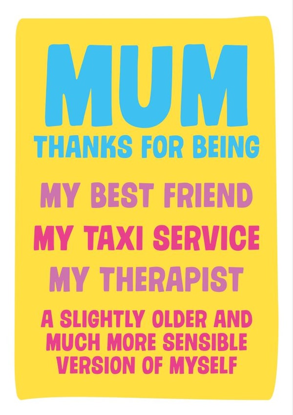 Thanks Best Friend Mothers Day Card 25790 created by Dean Morris Cards