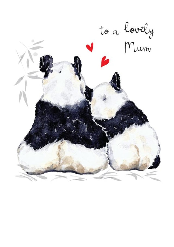 Cuddling Pandas Mum Card created by SABIVO Design by Sabina