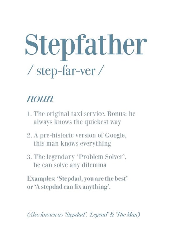 Definition of a Stepfather card created by Cookie Design