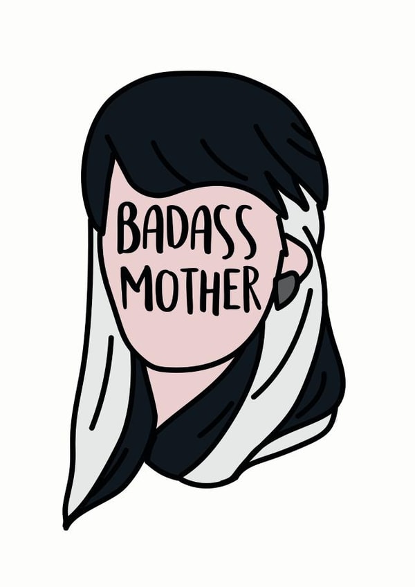 badass mother Card 32823 created by Bookish and Bakewell