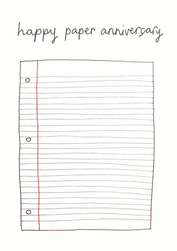 Funny First Anniversary Card For Husband/Wife - Paper - Happy Paper Anniversary created by You've Got Pen On Your Face