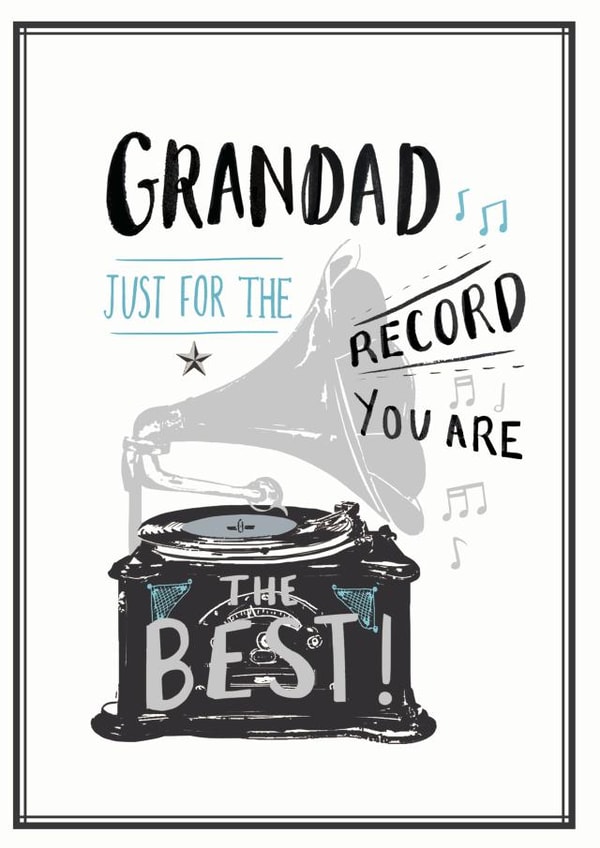 Classic Birthday Card - Record Player - Music Pun - Vinyl created by Louise Tiler