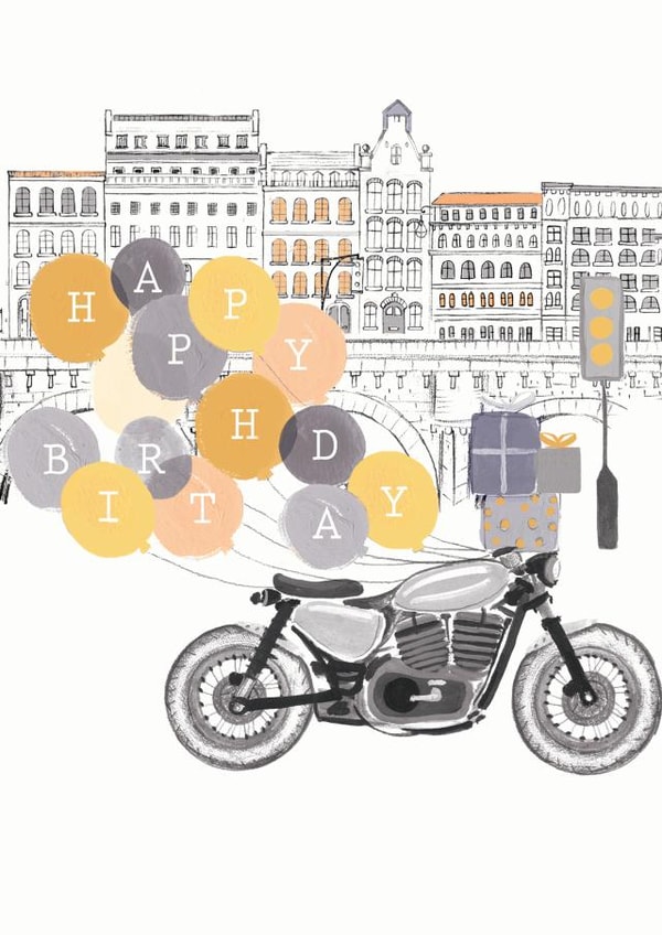 Birthday Bike & City created by Louise Tiler