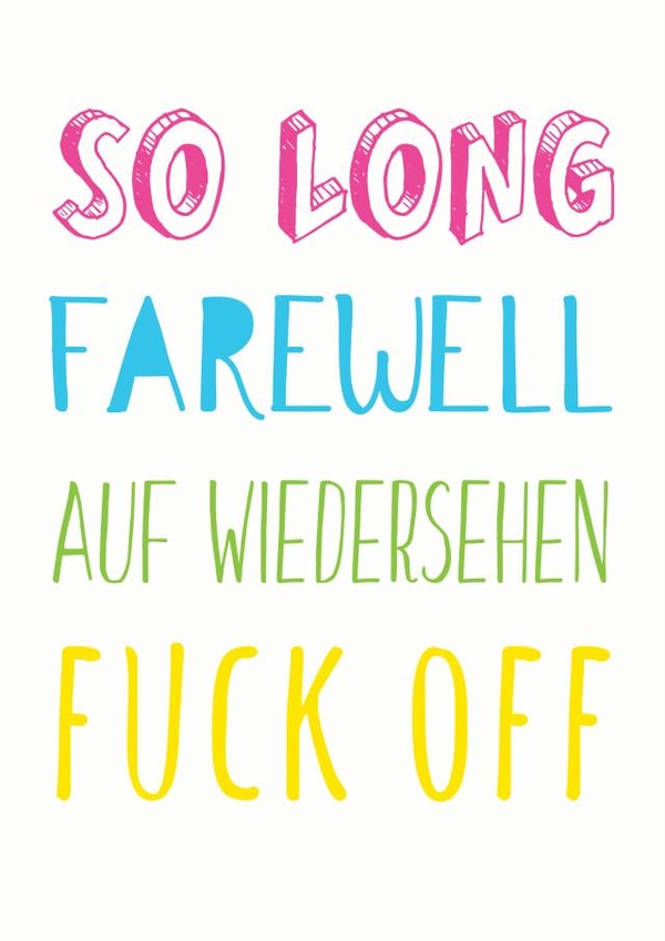 so long Leaving Card 13950 created by Smudge & Splash