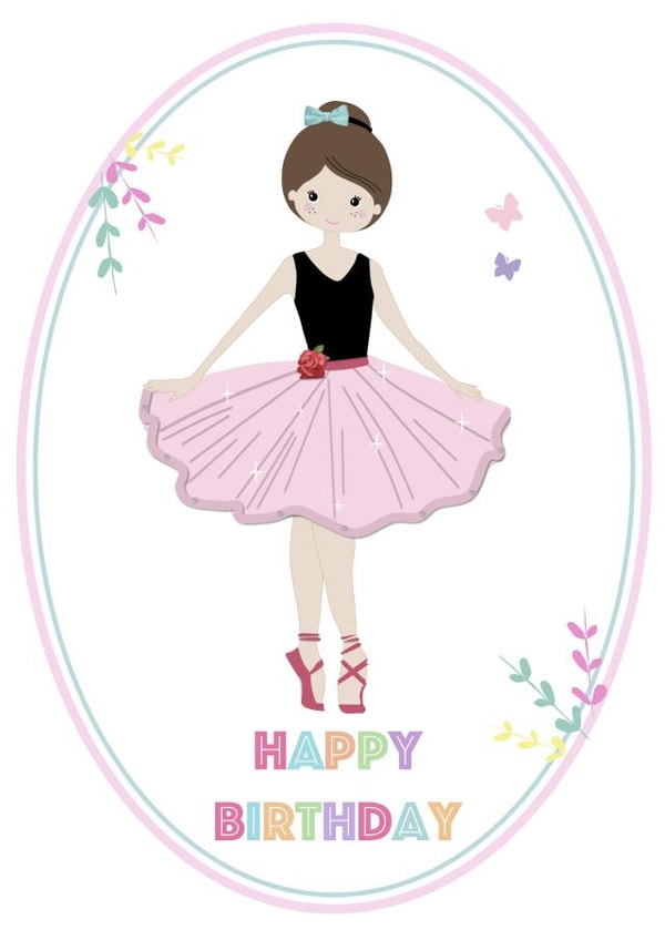 Cute Birthday Card - For Her - Ballerina created by Little Letters with Love