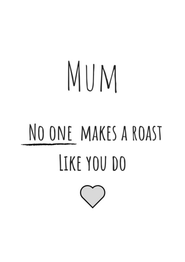 roast dinner sunday roast Mothers Day Card 14894 created by original fox designs