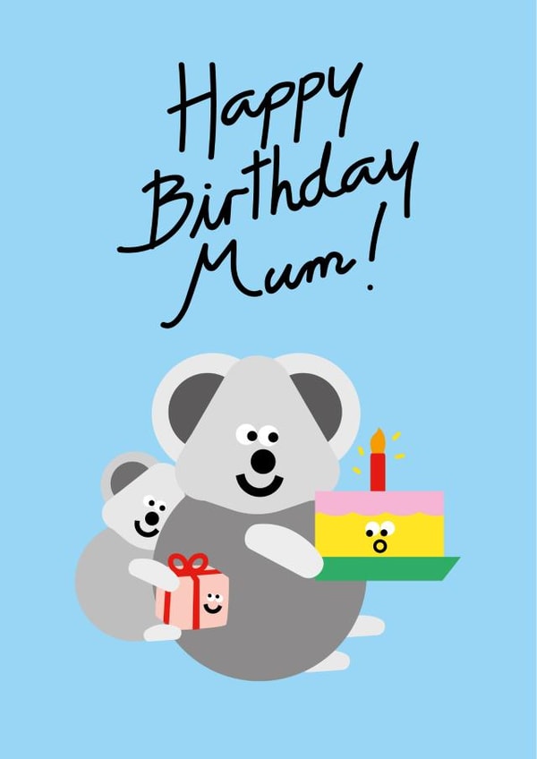 Happy Birthday Mum Koala Bear Card created by I AM A