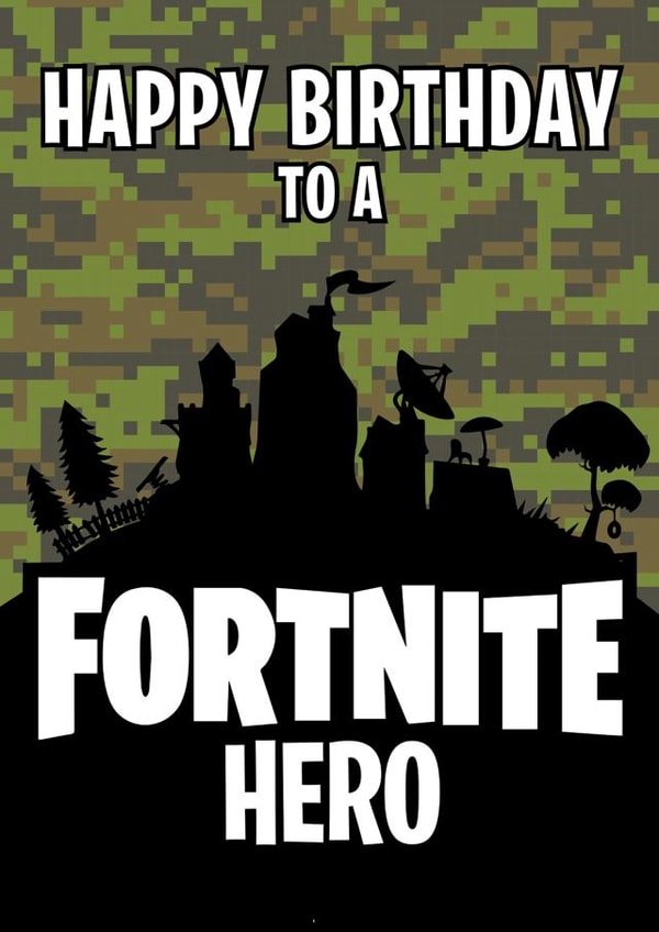 Child Birthday Card - Fortnite - Hero created by Thirty Mussels