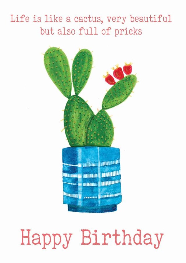 cactus pricks Birthday Card 14142 created by Sarah Maddox