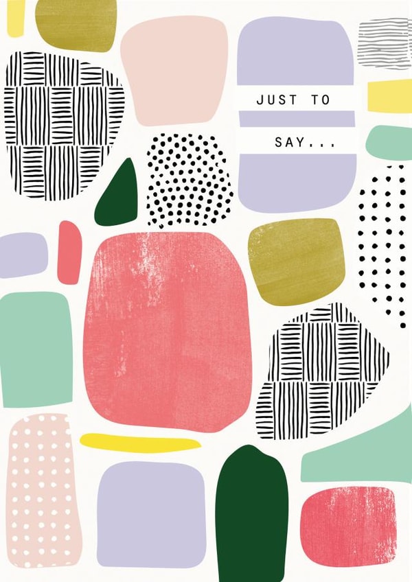 Modern/contemporary Thinking of you Card, featuring a pebble design. created by Laura Darrington Design Ltd.