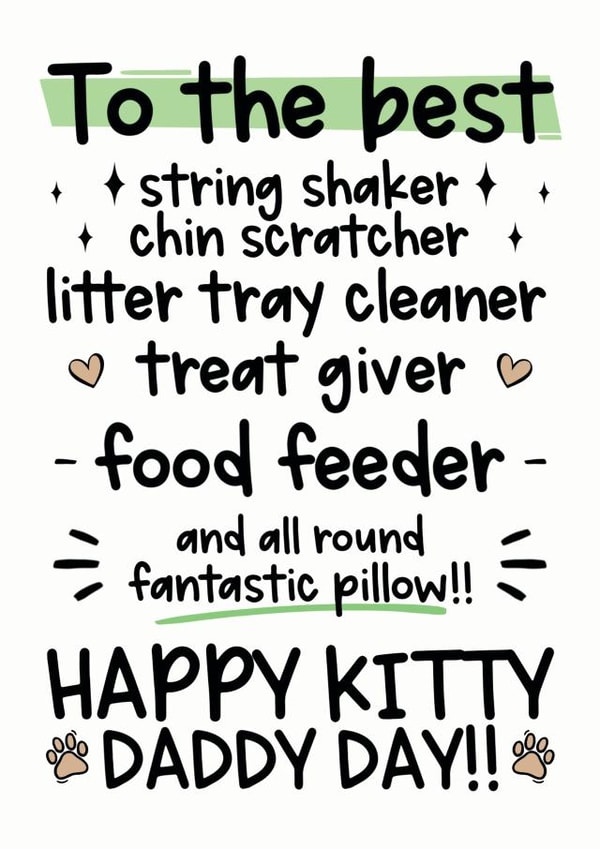 Best Kitty Daddy Father's Day Card created by The Laughing Sloth
