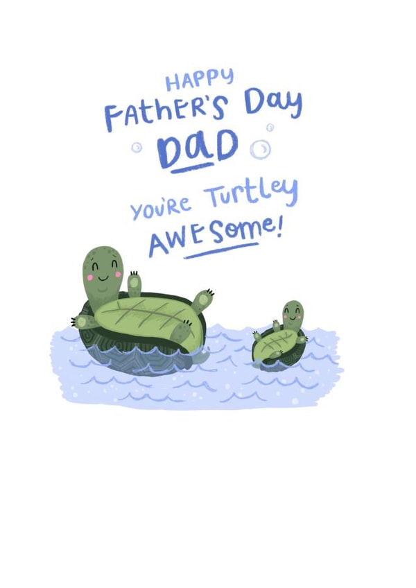 happy turtely Father's Day Card 33392 created by Blue Kiwi Design