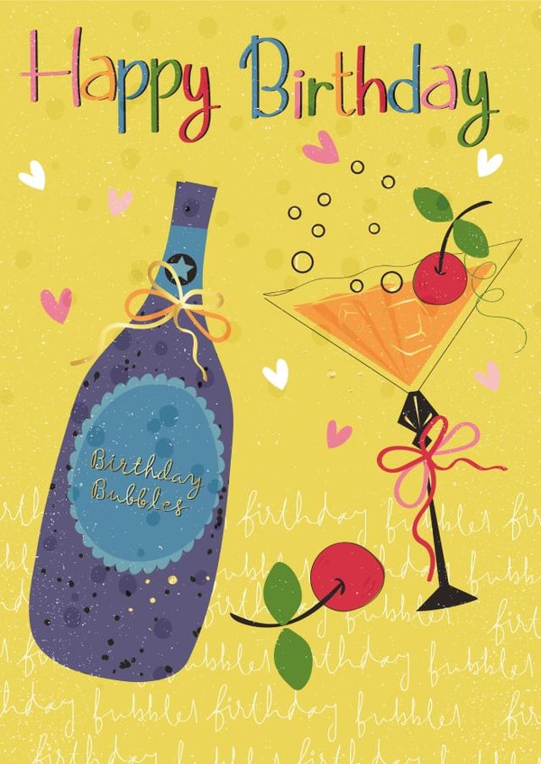 Classic Birthday Card - For Her - Bubbles created by Neelam Kaur