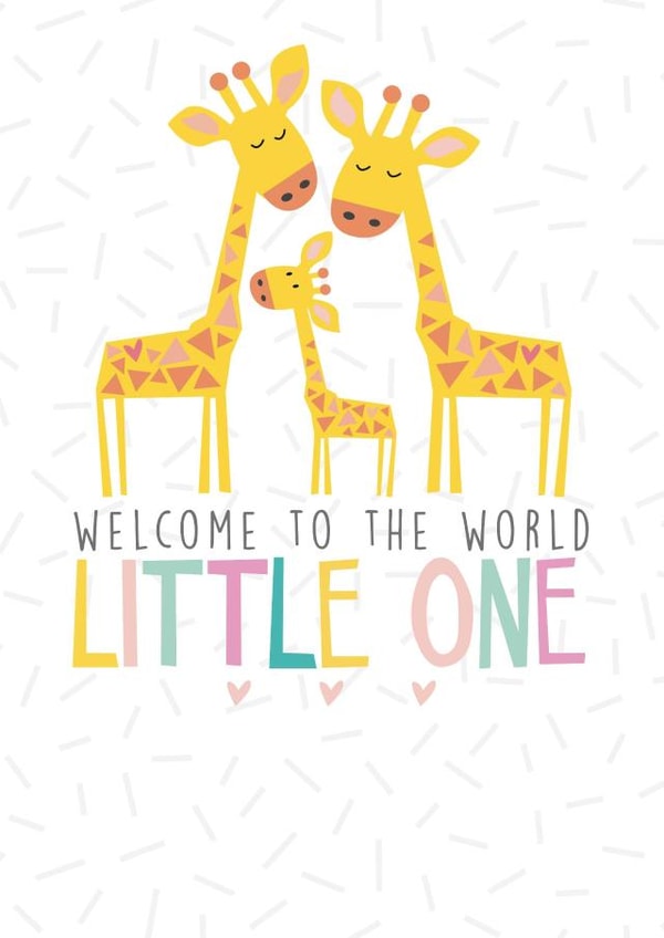 giraffe welcome New Baby Card 14436 created by Ooh I Like That Design