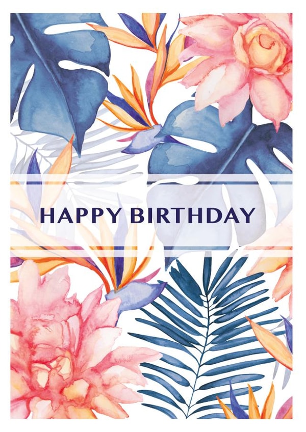 Happy Birthday Tropical Floral Card created by Zoe-Claire