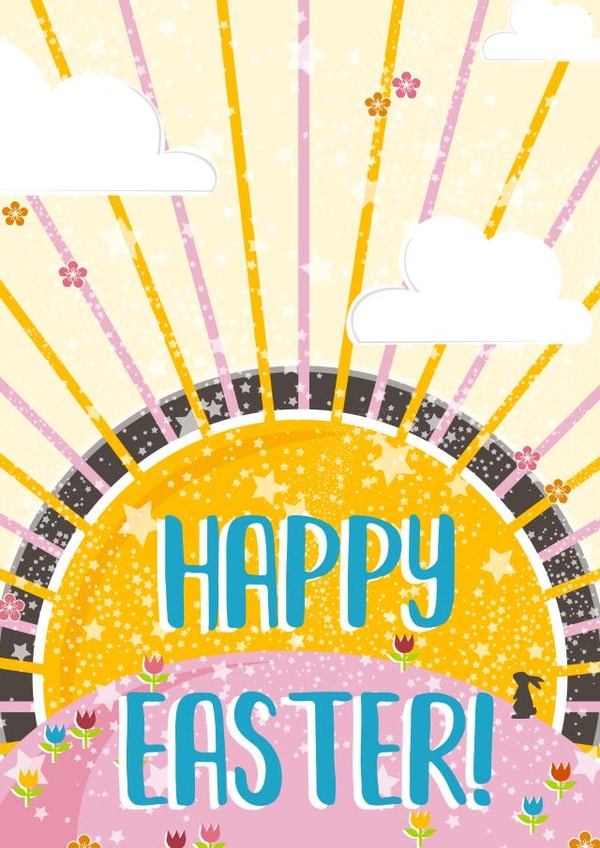 Sunshine Easter Egg Happy Easter Card created by Little Silverleaf