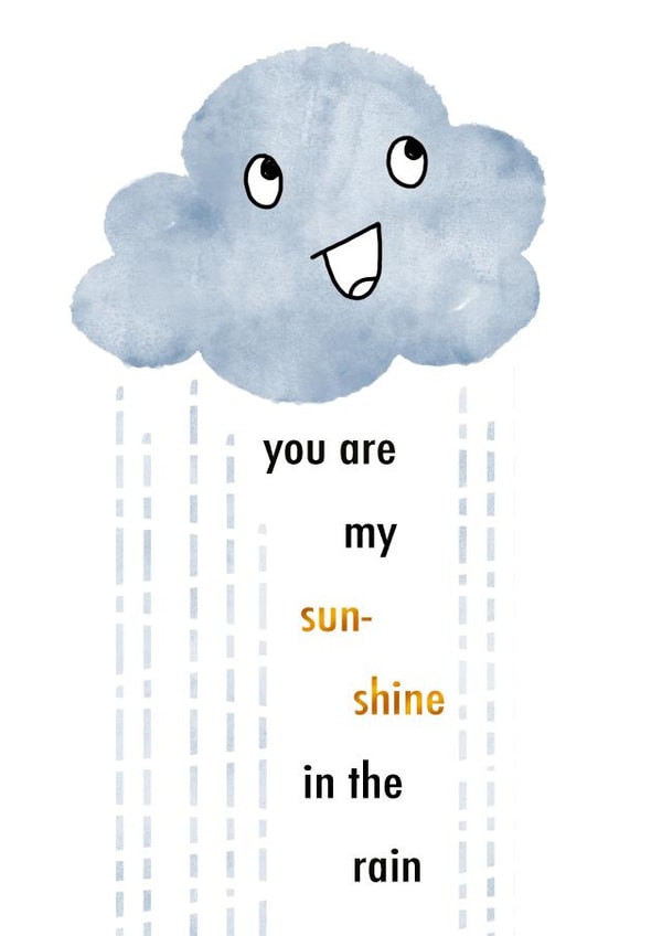 Cute Cloud Sympathy or Thank You Uplifting Card created by Anne Berry