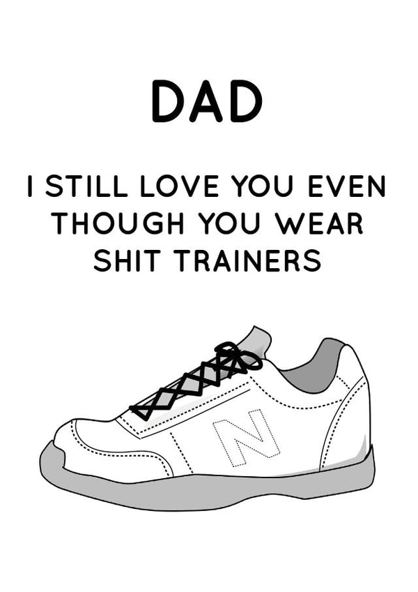 Rubbish trainers Father's Day card created by Pack a Punch Designs