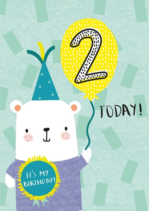 Second Birthday Party Bear Card created by Juniper and Rose Studio