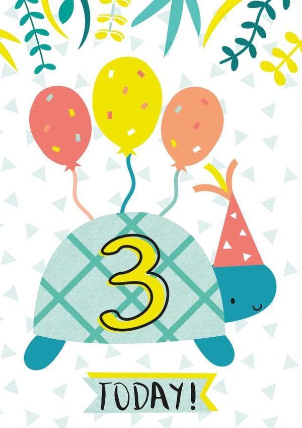 Third Birthday Party Tortoise Card created by Juniper and Rose Studio