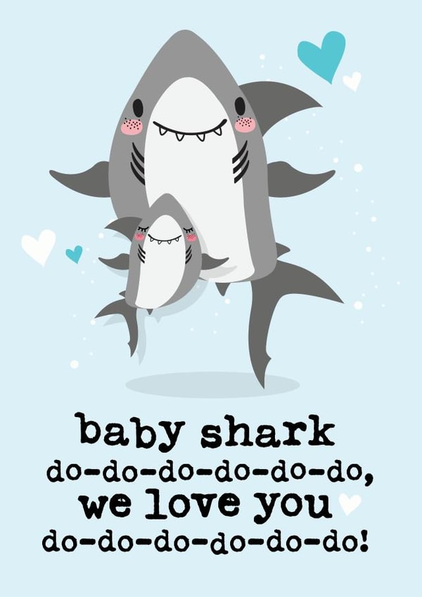 baby shark Birthday Card 6000 created by Mrs Best Paper Co.
