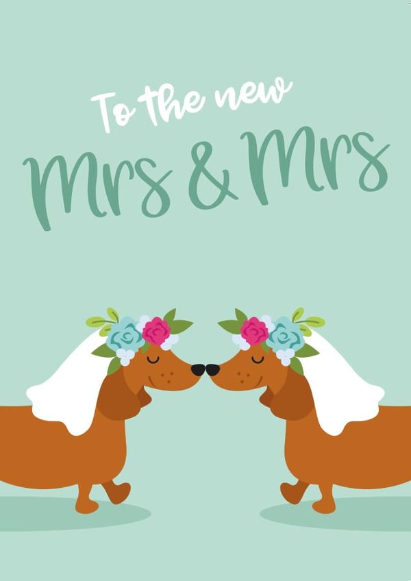 Sausage dog - MRS & MRS - wedding created by Tiger Feet Creations