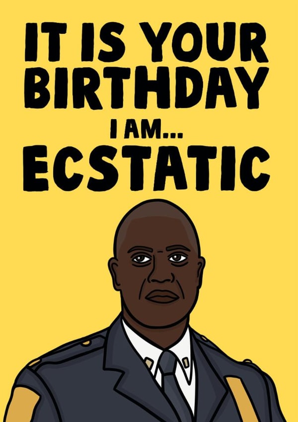 Funny Birthday Card - Brooklyn 99 - Captain Holt created by Studio Doodles