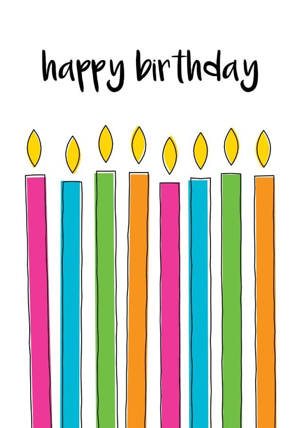 candles flame Birthday Card 15131 created by Tenovus Cancer Care