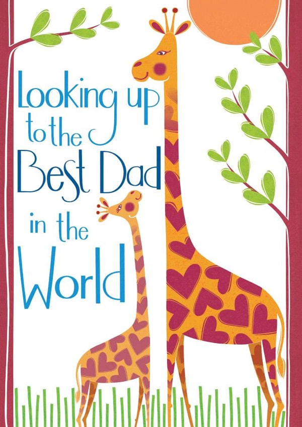 giraffe wildlife Father's Day Card 12788 created by Cathy Brear