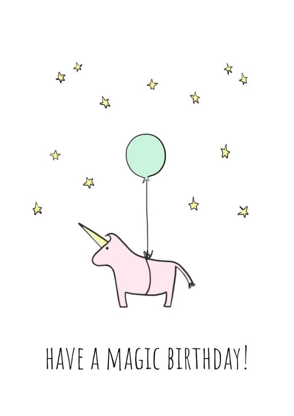 unicorn birthday Card 36788 created by Polly Rose Art & Designs