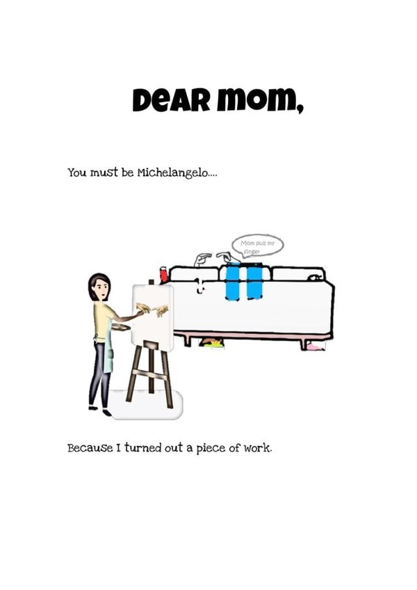 michelangelo piece Mothers Day Card 30366 created by LJ Tries