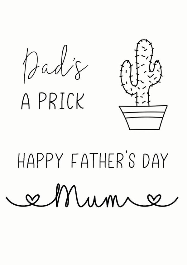 Dad's a cactus Mum Father's Day card created by The Monochrome Bow