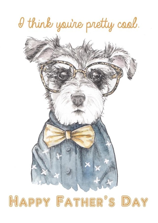 Cool hipster schnauzer father's day card created by Wandering Laur
