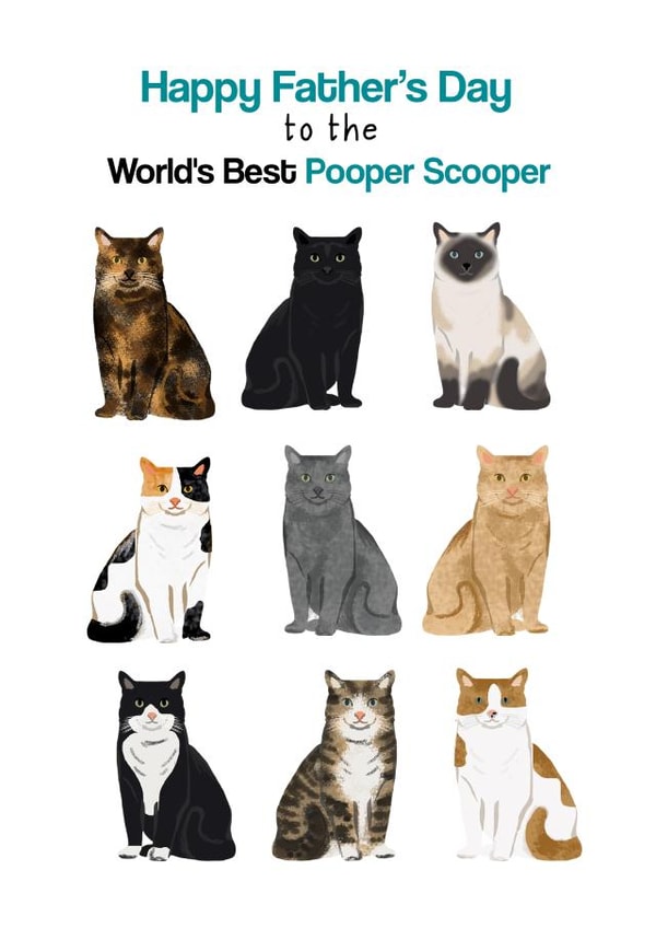 cat poo Father's Day Card 25143 created by Pet Friendly