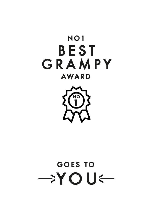 Cute Birthday Card - For Grandad - No 1 Best Grampy Award created by Jodie Gaul & Co