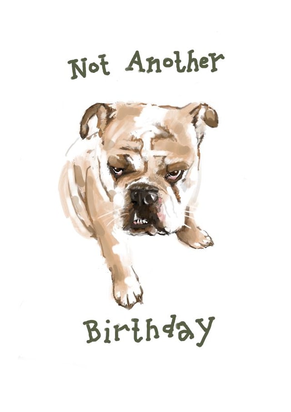 dog bulldog Birthday Card 33164 created by Elsa The Snaggletooth