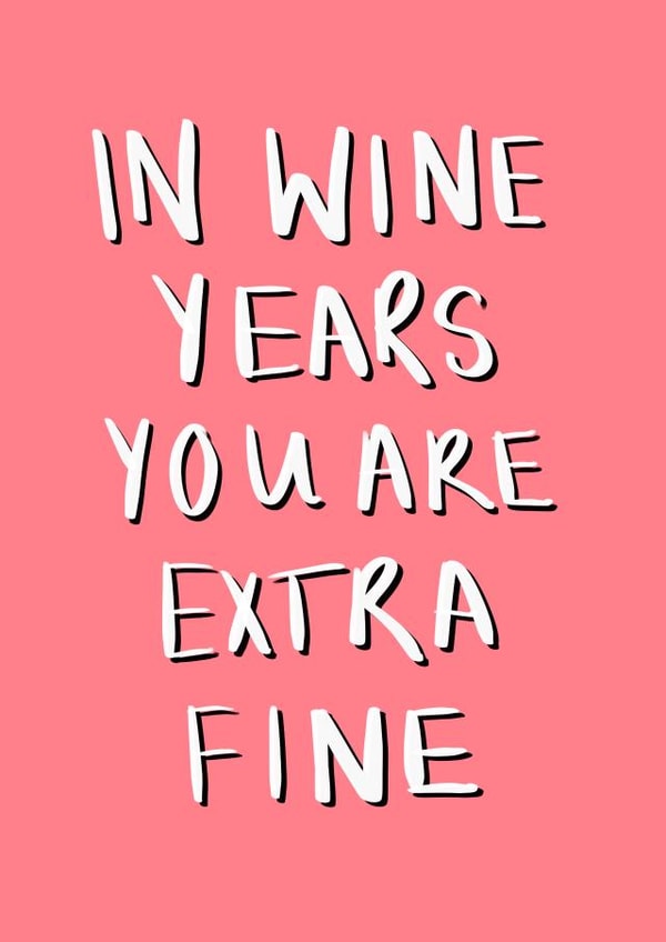 wine years Birthday Card 28481 created by Rachel Storey Illustration