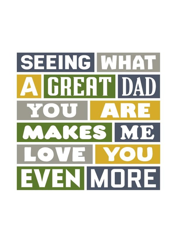 Card For Husband - Partner - You're A Great Dad Card created by SixElevenCreations