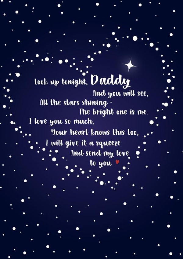 Bereavement I love you poem Father's Day card created by Wink Design - Michelle Roberts