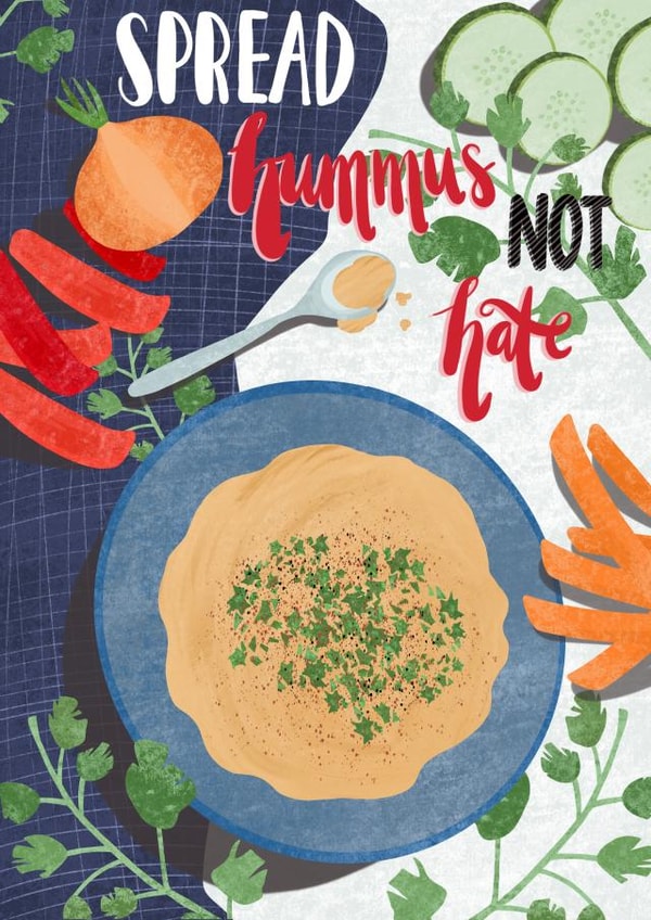 spread hummus Card 29434 created by EVELYNWHITEDESIGN