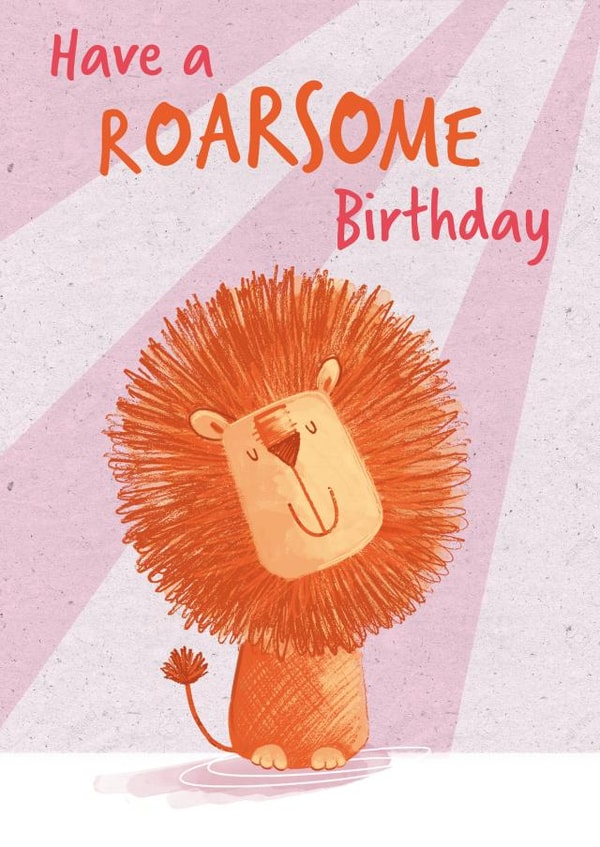 roarsome lion Birthday Card 14847 created by Dinky Rouge