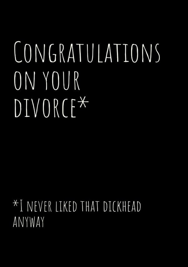 divorce congrats Congratulations Card 12007 created by #TrueStory Designs