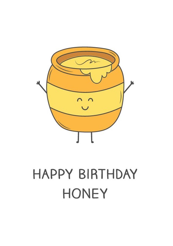 Hun Honey Birthday Card 14075 created by BumbleB Design