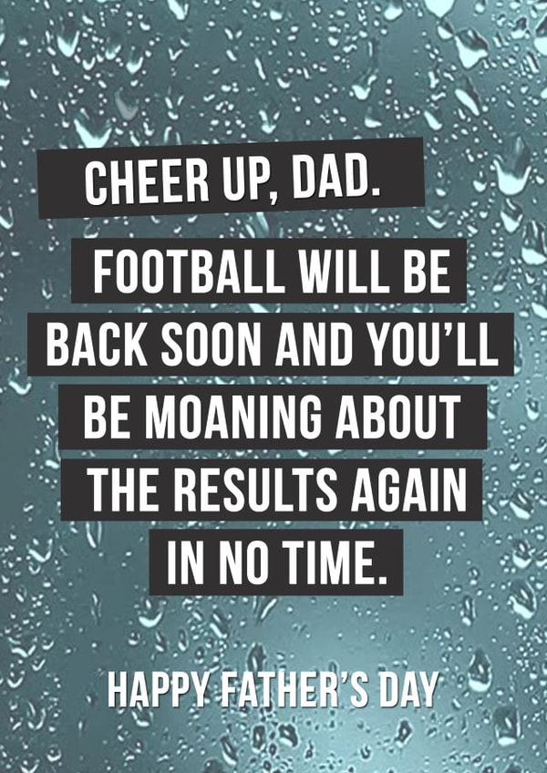don't worry Father's Day Card 33530 created by Offside Cards