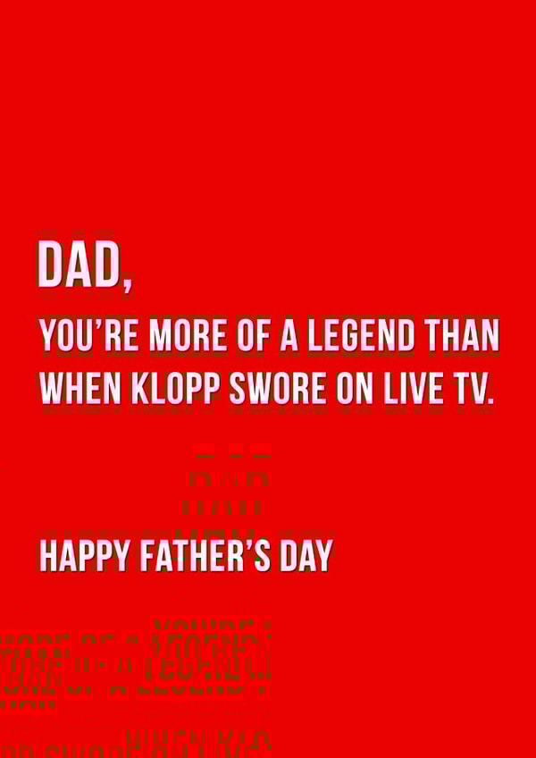 klopp liverpool Father's Day Card 33531 created by Offside Cards