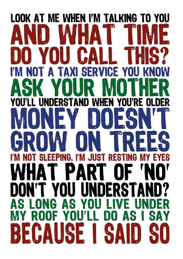 Dad Sayings Father's Day card created by Lazy Mice