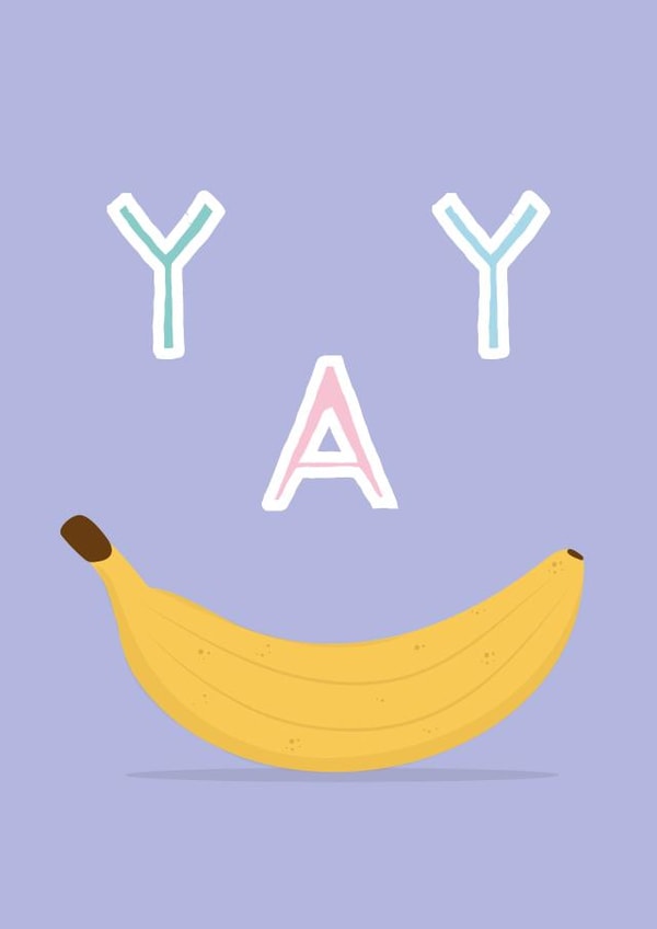 yay banana Congratulations Card 7379 created by Rumble Cards