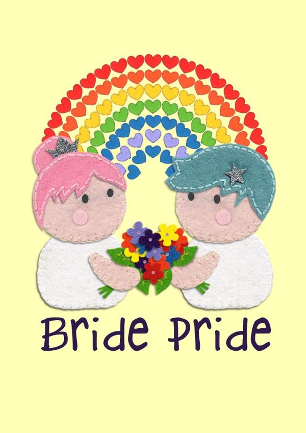 Bride Pride - Gay Felt Wedding Card created by Presents Felt